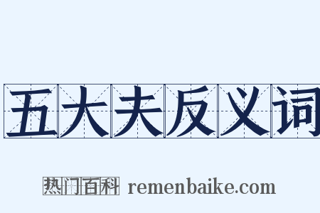 五大夫反义词是什么意思的图片